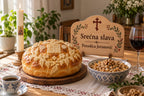 Slavska tabla na stolu za slavu