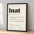 Poster Balkanski rečnik, reč Inat, naslonjen na zid