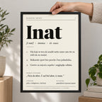 Poster Balkanski rečnik, reč Inat, u ruci