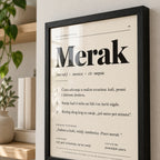 Poster Balkanski rečnik, reč Merak, detalj rama
