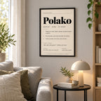 Poster Balkanski rečnik, reč Polako, u dnevnoj sobi